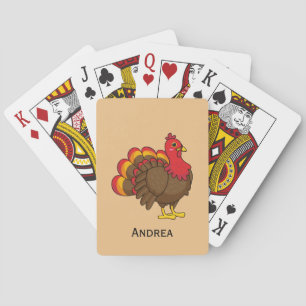 Schattigee Cartoon Turkije personaliseren Pokerkaarten
