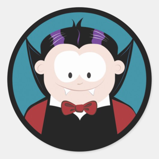 Schattigee Cartoon Vampire Halloween Stickers (Voorkant)