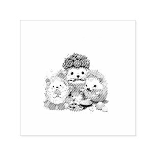 Schattigee Cartoon voor een Kind Hedgehogs en Taar Zelfinktende Stempel