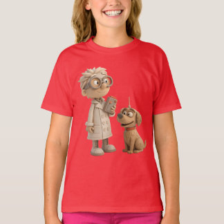 Schattigee Cartoon wetenschapper en hond - Geeky 3 T-shirt