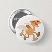 Schattigee Cartoon Winged-Camel Button Badge (Voorkant /achterkant)