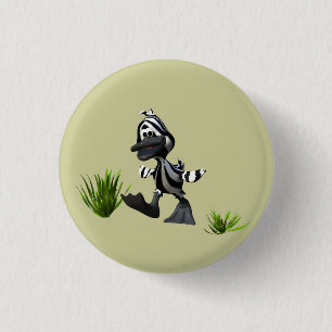 Schattigee Cartoon Zebra Duck Ronde Button 3,2 Cm