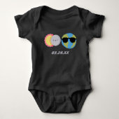 Schattigee Cartoon Zonsverduistering Aangepaste da Romper (Voorkant)