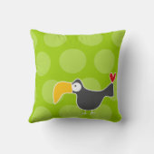 Schattigee Cartoon Zwart Toucan Vogel Liefde Leuke Kussen (Achterkant)