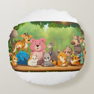 Schattigee Cartoons rond het blanke bos Kussen