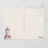 Schattigee Cartoony Llama met Ice Cream Nieuwjaar Briefkaart (Achterkant)