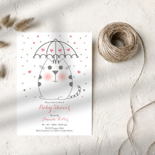 Schattigee Cat Baby shower Invitation Kaart