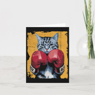 Schattigee Cat Boxing Boxer Handschoenen Sport Man Kaart