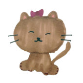 Schattigee Cat Cartoon Funny Custom-Cut Vinyl Stic Sticker