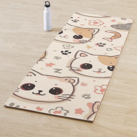 Schattigee Cat Cartoon Funny Pattern party Yogamat (In situ)