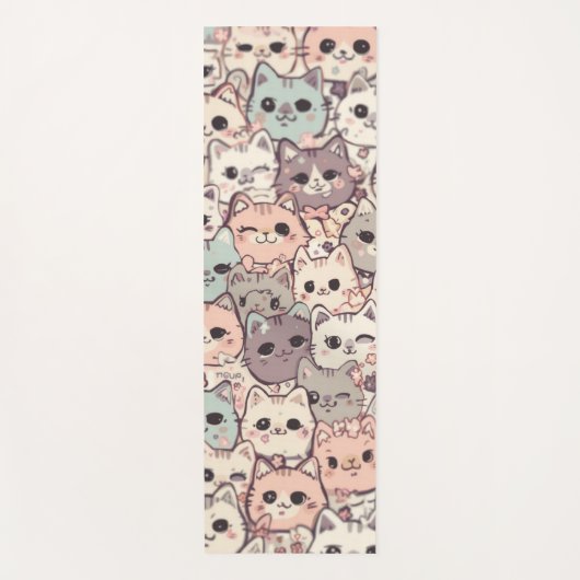 Schattigee Cat Cartoon Funny Pattern party Yogamat (Voorkant)