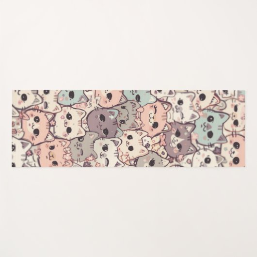 Schattigee Cat Cartoon Funny Pattern party Yogamat (Voorkant (horizontaal))