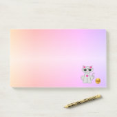 Schattigee Cat Cartoon op pastelkleuren Post-it® Notes (Op bureau)