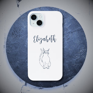 Schattigee Cat Cartoon Winking Kat Eenvoudig iPhone 15 Mini Hoesje