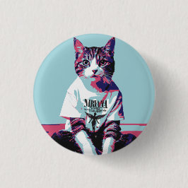 Schattigee Cat Chillin' Ronde Button 3,2 Cm
