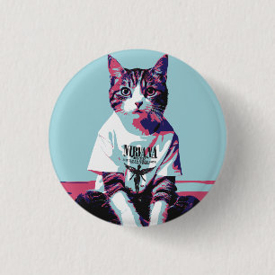 Schattigee Cat Chillin' Ronde Button 3,2 Cm