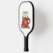 Schattigee Cat Christmas Chocolate Coffee Pickleball Paddle (Links)