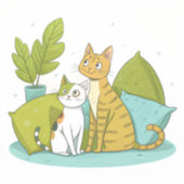 Schattigee Cat Design Sticker (Voorkant)