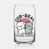 Schattigee Cat & Dog 'Fur-Real Friends Forever' On Blikvorm Glas (Achterkant)