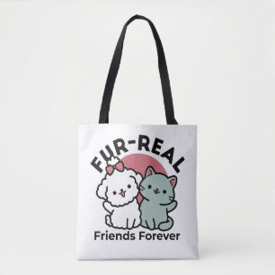 Schattigee Cat & Dog 'Fur-Real Friends Forever' On Draagtas