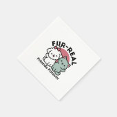 Schattigee Cat & Dog 'Fur-Real Friends Forever' On Servet (Hoek)