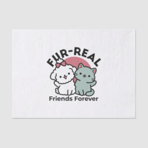 Schattigee Cat & Dog 'Fur-Real Friends Forever' On Tissuepapier