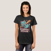 Schattigee Cat Funny Baseball T-shirt (Voorkant volledig)