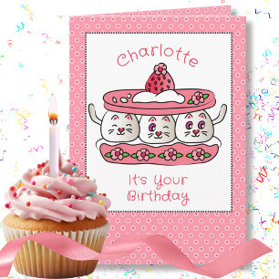 Schattigee Cat Funny Party Kitten Cartoon Verjaard Kaart