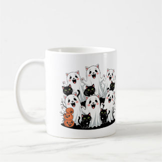 Schattigee Cat-Ghost & Pumpkin Halloween Mok