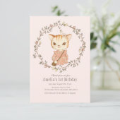 Schattigee  Cat Girls Verjaardagsuitnodiging Kaart (Staand voorkant)