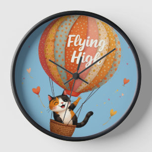 Schattigee Cat Hete Luchtballon Whimsical Art