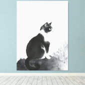 Schattigee Cat Home Decor Canvas Art Wall Art Afdruk (Insitu (Houten vloer))
