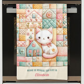 Schattigee Cat House Quilt Patchwork Pastel Custom Theedoek