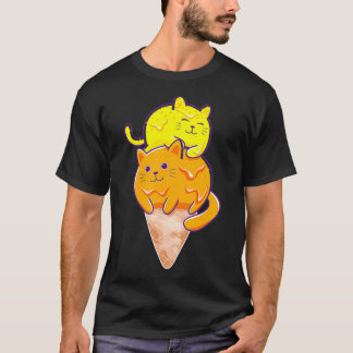 Schattigee Cat Ice Cream Kitty Cat Dessert Lover v T-shirt