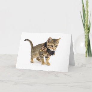 Schattigee Cat Leopard Print Collar Verjaardag Kaa Kaart