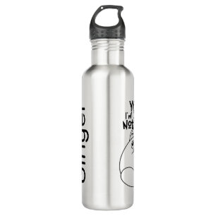 Schattigee Cat Line Tekening Ja Ik doe niets Waterfles