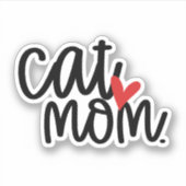 Schattigee Cat Mom Contour Custom-Cut Sticker (Voorkant)