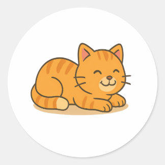 Schattigee Cat Nap T-shirt Baby Bodysuits Ronde Sticker