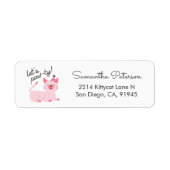 Schattigee Cat Party uitnodiging Roze retouradres Etiket (Voorkant)