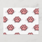 Schattigee Cat Paw "MEOW" Kalligrafie - Schattig K Briefkaart (Voorkant)