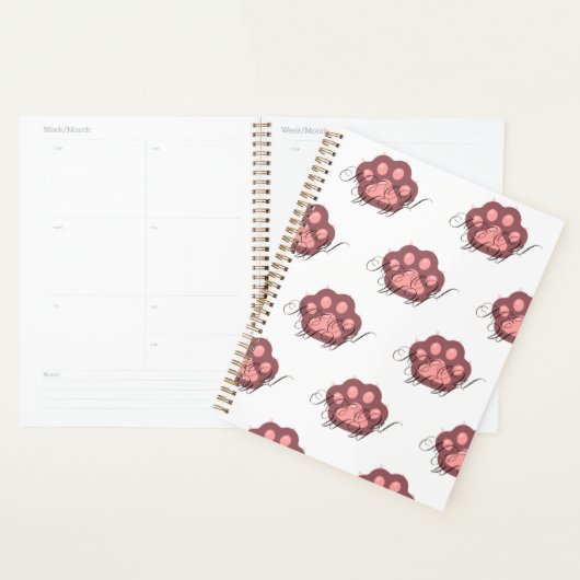 Schattigee Cat Paw "MEOW" Kalligrafie - Schattig K Planner (Display)