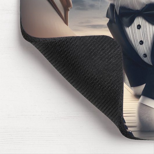 Schattigee Cat Pawdigy speelt een maanlicht sonate Muismat (Hoek)