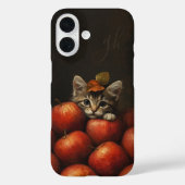 Schattigee Cat Peeking Appels Schilderen Aangepast Case-Mate iPhone Case (Achterkant)