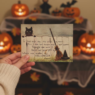 Schattigee Cat Peeking Halloween Briefkaart