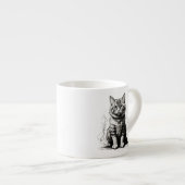Schattigee Cat potlood schets Espresso Kop (Voorkant rechts)