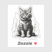 Schattigee Cat potlood schets Sticker (Vel)