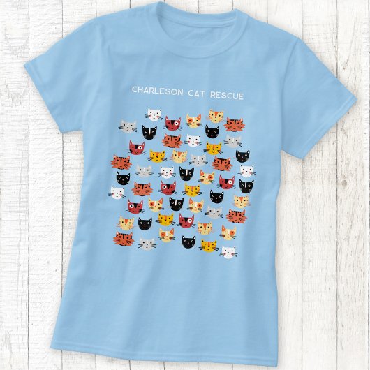 Schattigee Cat Rescue gepersonaliseerd T-shirt