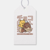 Schattigee Cat Riding Chocolademelk Karton Kawaii Cadeaulabel (Voorkant)