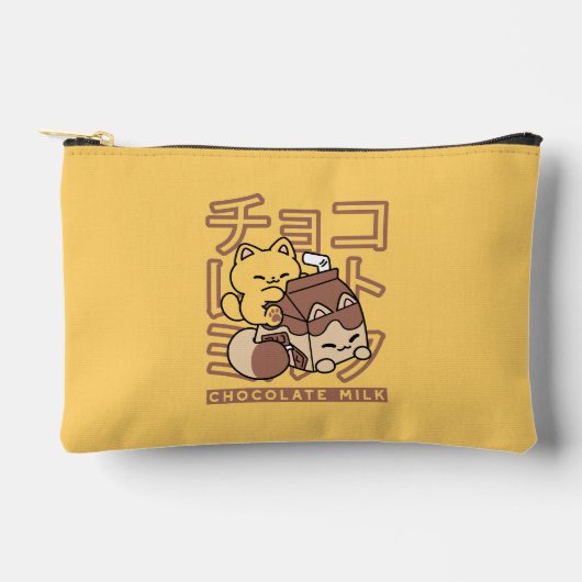 Schattigee Cat Riding Chocolademelk Karton Kawaii Etui (Voorkant)