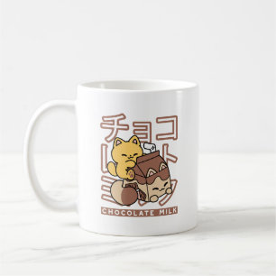 Schattigee Cat Riding Chocolademelk Karton Kawaii  Koffiemok